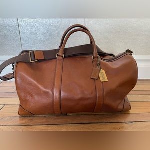 Brown leather Coach duffel